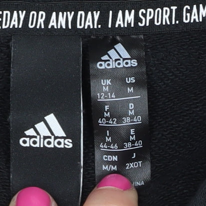 Adidas Unisex Adults Black M Full Zip Hoodie
