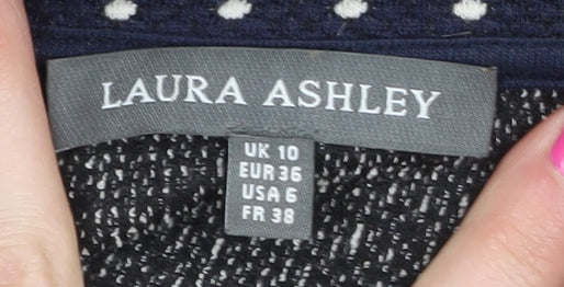 Laura Ashley Women's Black Polka Dot High Neck Jumper