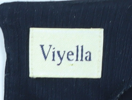 Viyella Women's Blue Short Sleeve Blouse Size 14