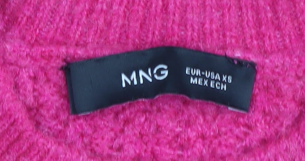 Mango Women's Pink Cable-Knit XS Jumper