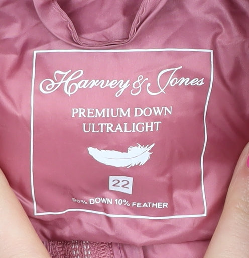 Harvey & Jones Women's Pink Puffer Jacket, Size 20