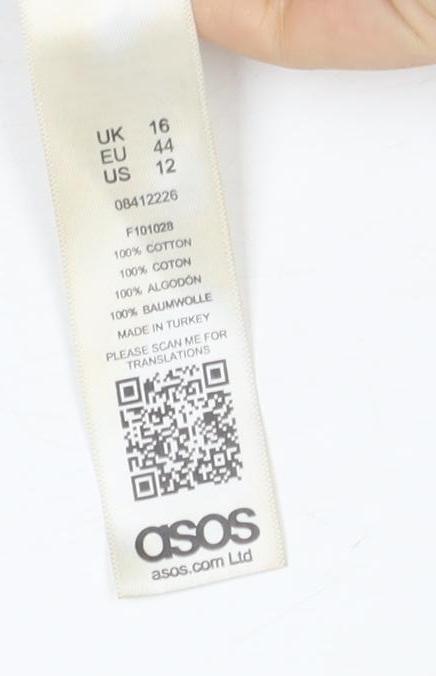 ASOS Women's Black Denim Jacket, Size 16, Casual Style