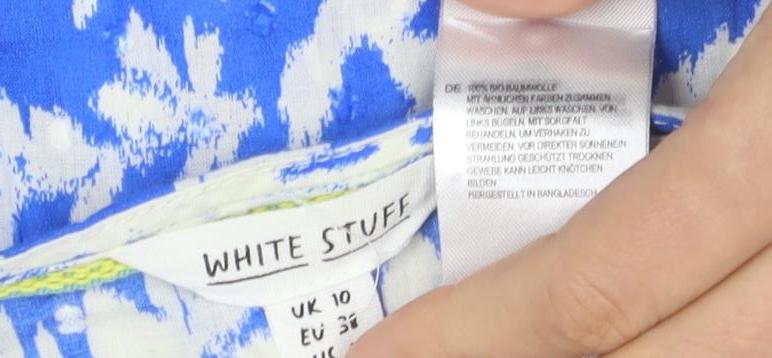 White Stuff Women's Blue Floral Blouse Size 10