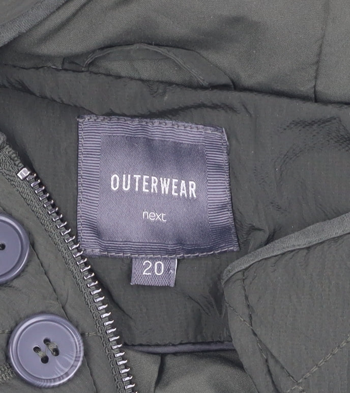 Next Women's Green Puffer Jacket in Size 20