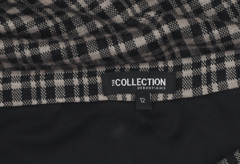 Debenhams Women's Black Check Pencil Skirt Size 12