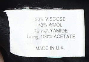 Equation Women's Black Overcoat Size 10 Business/Classic