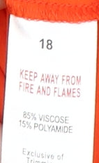 ET VOUS Women's Orange Relaxed Dolman Blouse Size 18