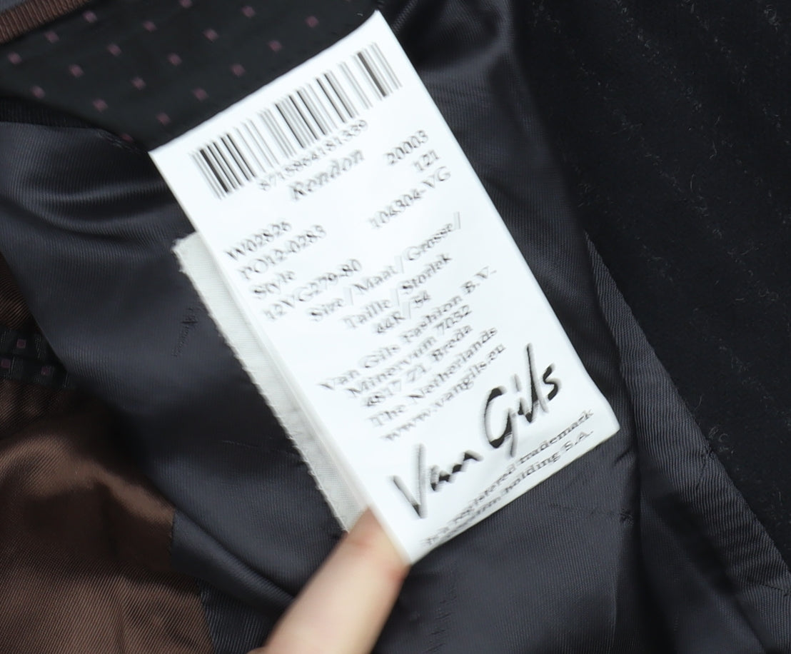 Van Gils Men's Black Striped Blazer 44R Formal Jacket