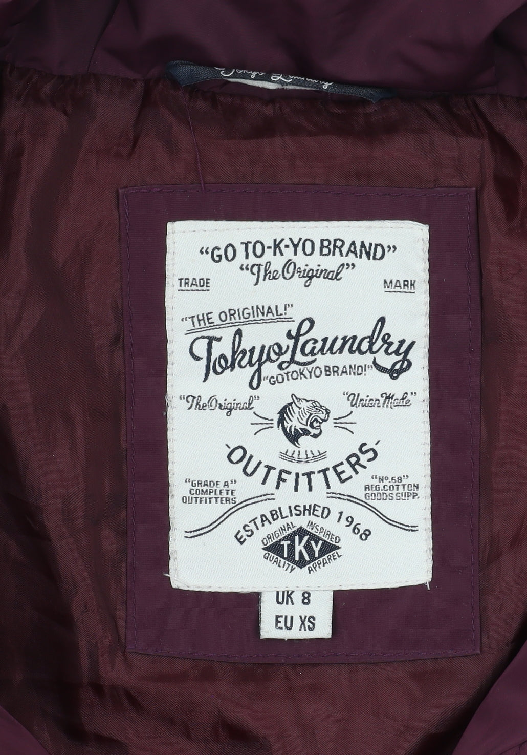 Tokyo Laundry Women's Purple Puffer Jacket Size 8