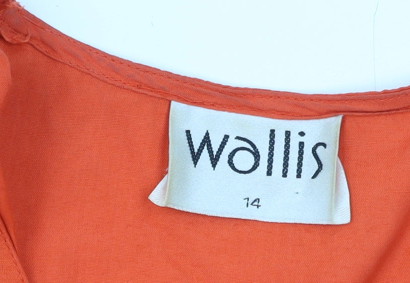 Wallis Women's Orange V-Neck Short Sleeve Top