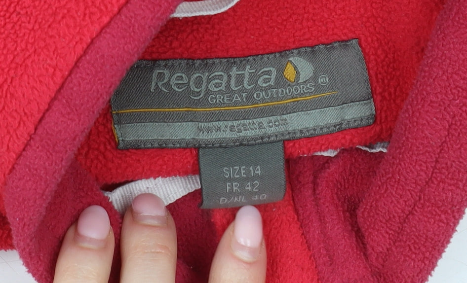 Regatta Women's Red Fleece Pullover 1/4 Zip Sweatshirt Size 14