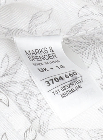 Marks and Spencer Women's Grey Floral Blouse Size 14