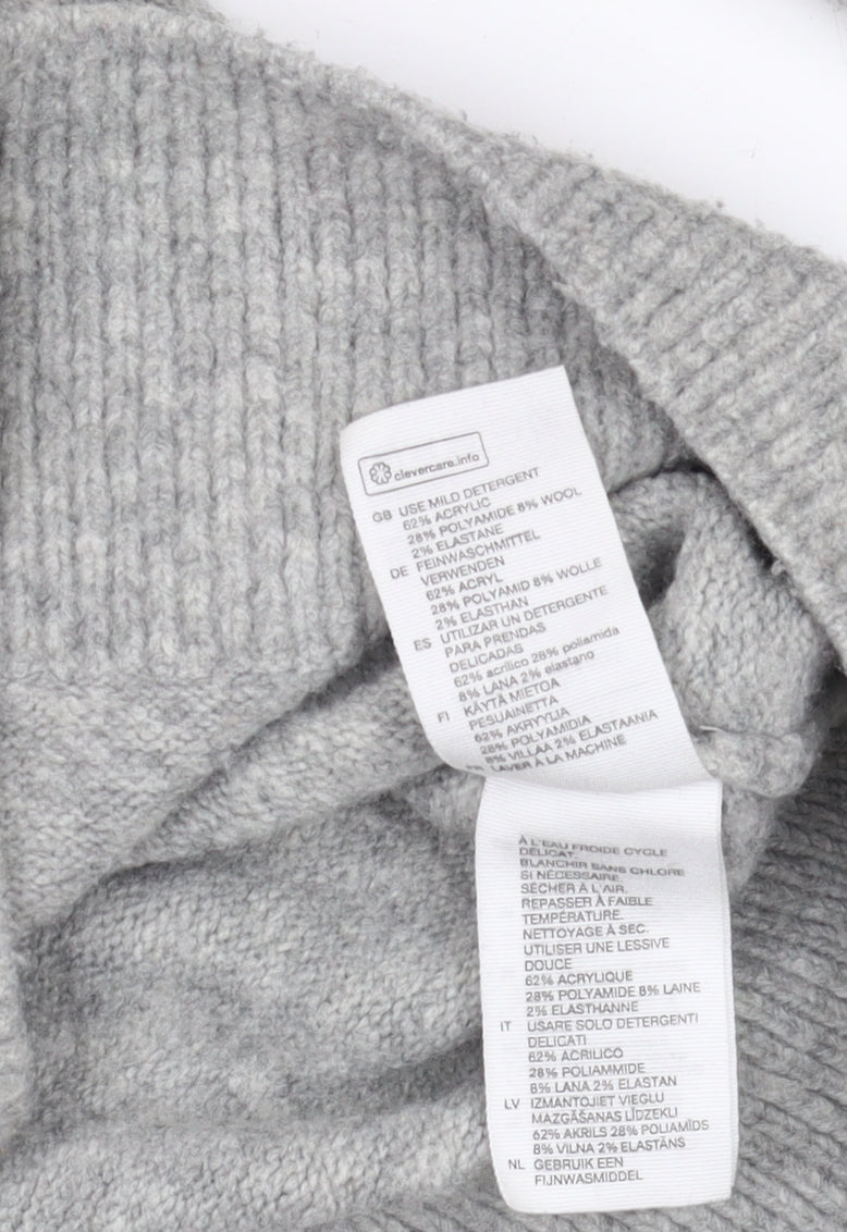 & Other Stories Women's Grey Mock Neck Jumper XS