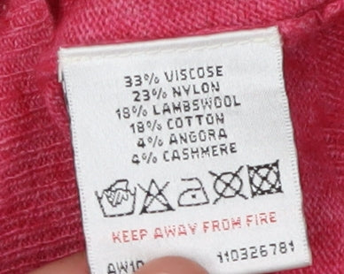 White Stuff Women’s Pink Cardigan, Size 10, Scoop Neck