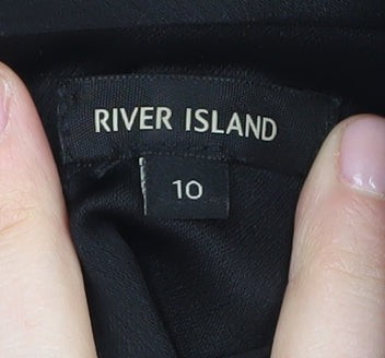 River Island Women's Black Tunic Blouse Size 10
