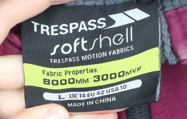 Trespass Women's Red Soft Shell Jacket L Waterproof