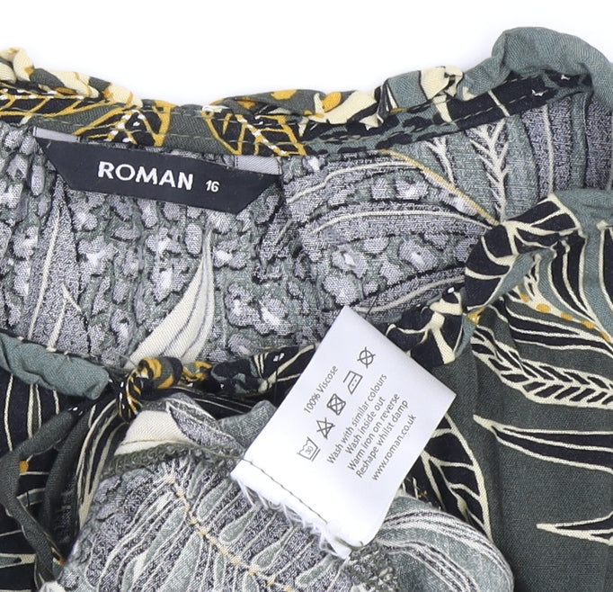 Roman Women's Multicoloured Floral Tunic Blouse Size 16