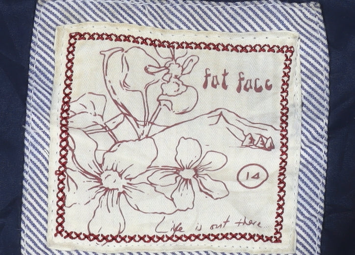 Fat Face Women's Blue Padded Hooded Waistcoat Size 14