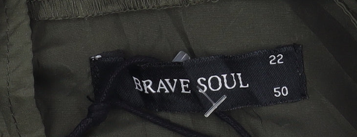 Brave Soul Women's Green Parka Jacket - Size 22