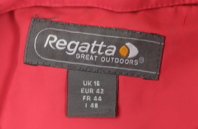 Regatta Women's Pink Hooded Waterproof Rain Coat Size 16