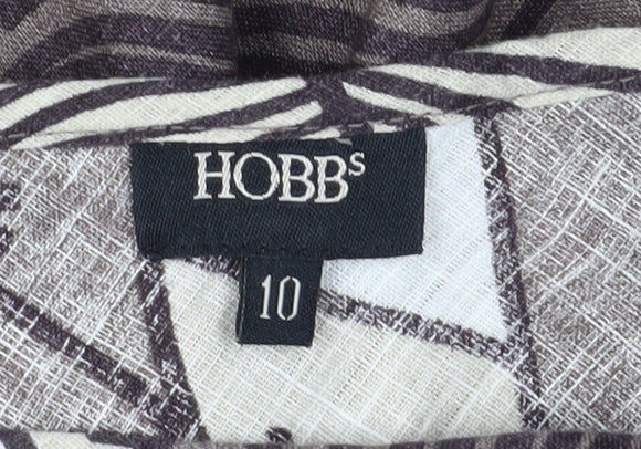 Hobbs Women's Brown Floral Linen Skirt Size 10