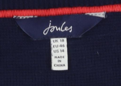 Joules Women's Blue Long Sleeve Striped T-Shirt Size 18