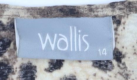 Wallis Women's Brown Animal Print 3/4 Sleeve Top