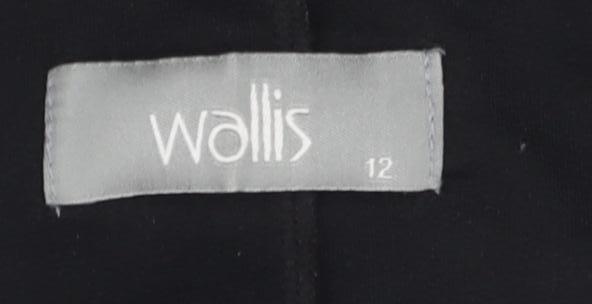 Wallis Women's Black Animal Print Midi Skirt Size 12