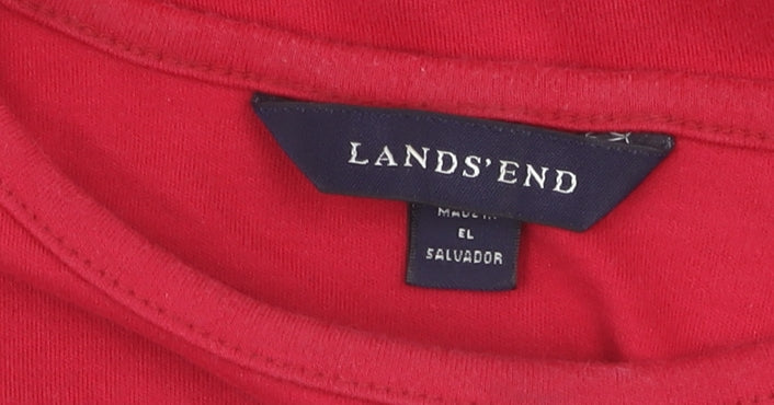 Land's End Red Women's Tank Top L Scoop Neck