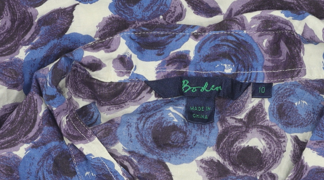Boden Women's Floral Collared Blouse, Size 10