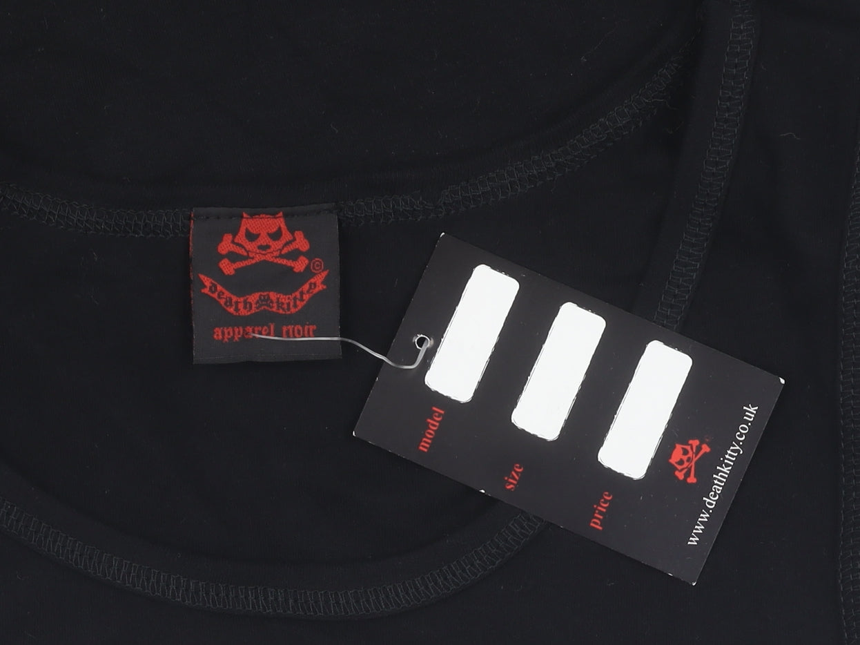 Death Kitty Unisex Black Cotton Tank, Size 18, New