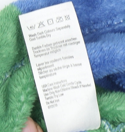 Little Joule Boys Green Blue Striped Fleece Robe 10 Years