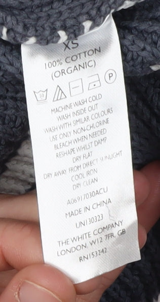 The White Company Women's Blue Striped Pullover Jumper XS