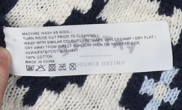 FatFace Women's Blue Fair Isle Knit Jumper Size 10