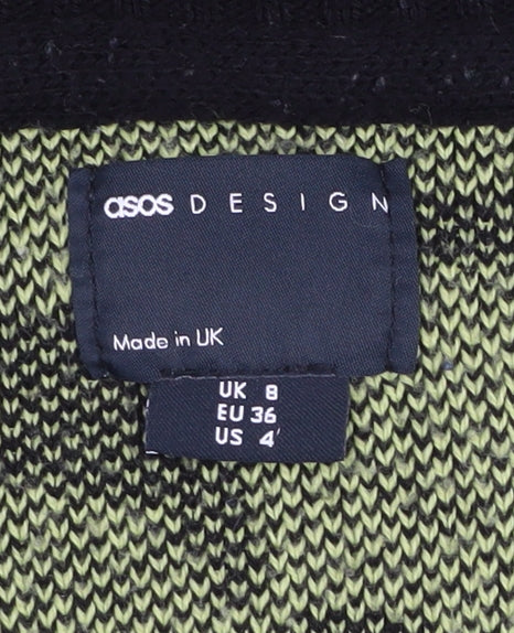 ASOS DESIGN Women's Floral Knit Jumper Size 8 Black/Green
