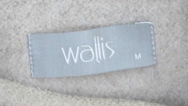 Wallis Women's Beige Pea Coat M with Button Detail