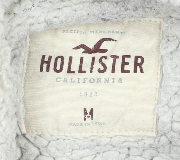 Hollister Men's Blue Zip Hoodie M - Fleece Lined