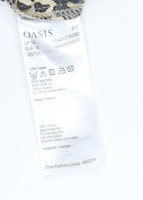 Oasis Women's Beige Wrap Midi Skirt Size 10