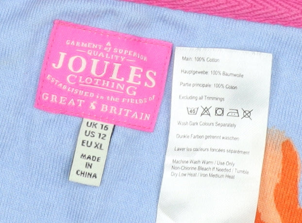 Joules Women's Floral T-Shirt Dress, Size 16, Multicoloured