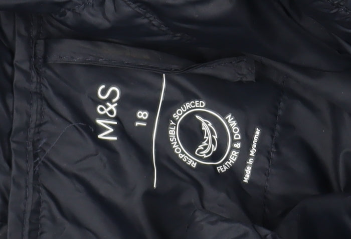 Marks and Spencer Women’s Blue Puffer Jacket Size 18