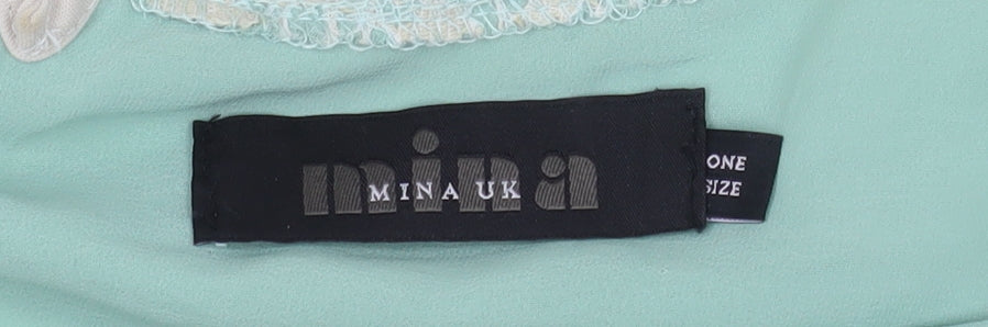 Mina UK Women's Lace Accent Green Blouse One Size