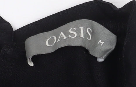 Oasis Women's Black Lace Cropped Blouse M