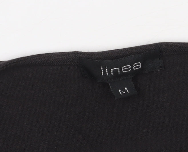 Linea Women Black M Wrap Top