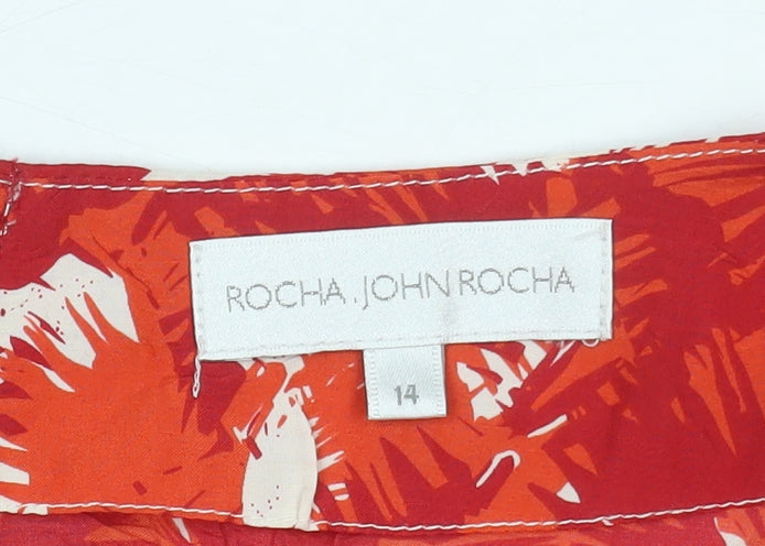 Rocha John Rocha Women's Red Floral Blouse Size 14