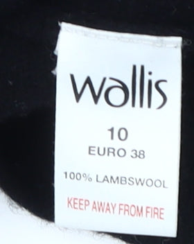 Wallis Women's Black Studded High Neck Wool Jumper 10