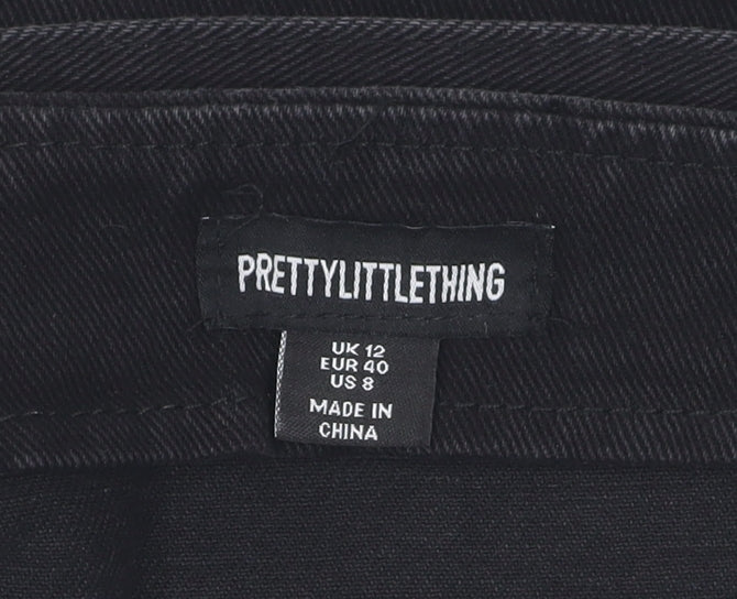 PrettyLittleThing Women's Black Mini Skirt, Size 12