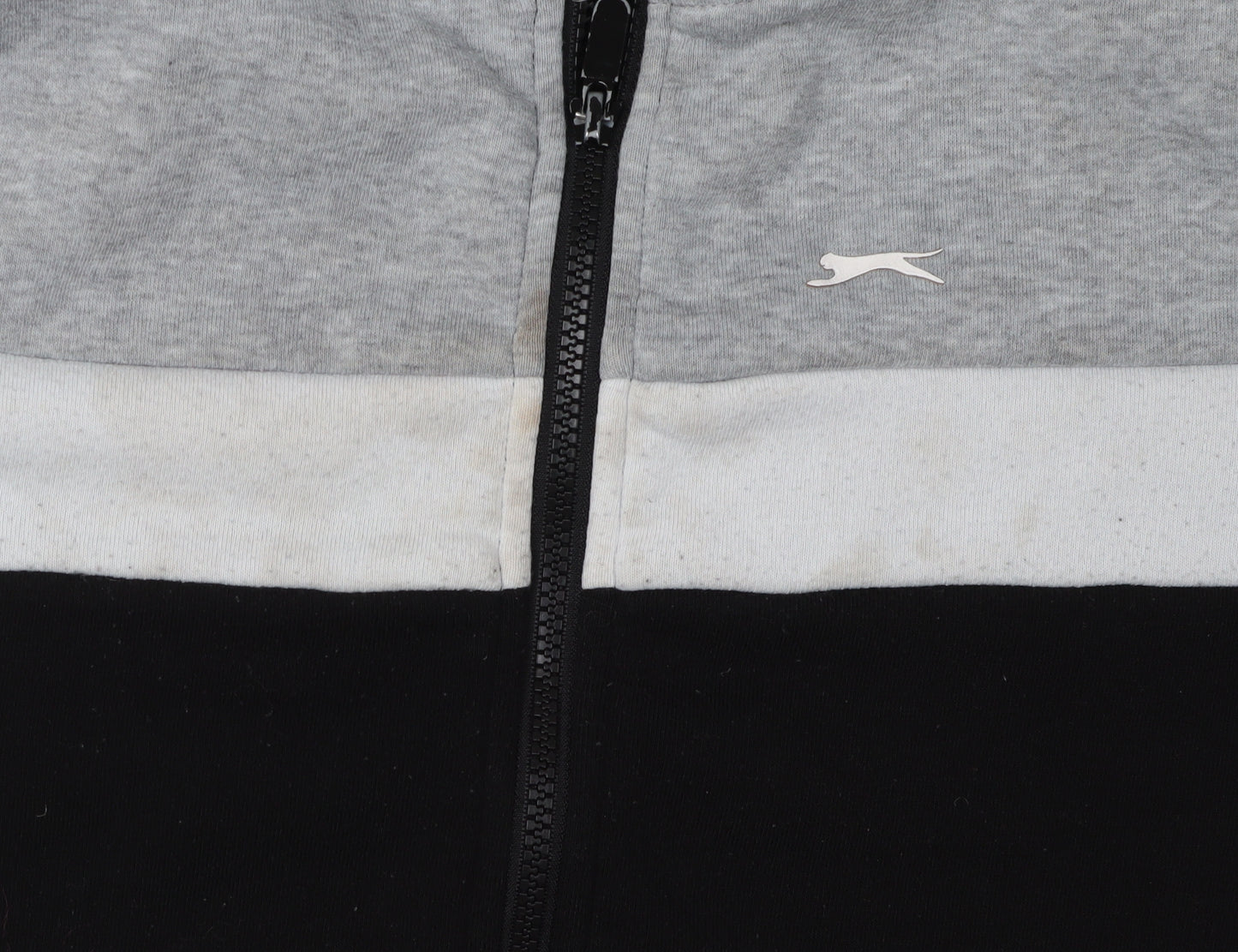 Slazenger Boys Colourblock Hoodie Grey Black 11-12 Years