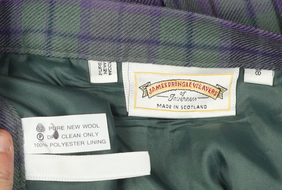 James Pringle Weavers Women's Plaid Wool Pleated Skirt