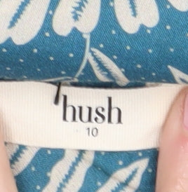 Hush Women's Blue Floral Cropped Blouse Size 10