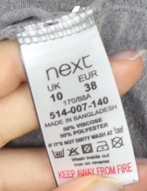Next Women Grey Sequin T-Shirt UK 10
